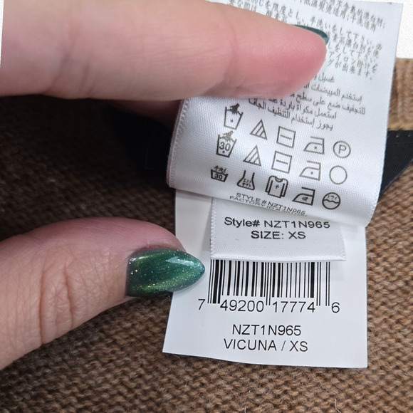 BCBGMAXAZRIA Wool Yak Sweater Dress Vicuna Roll Tab Sleeves Pockets Cozy Size XS - Picture 7 of 14